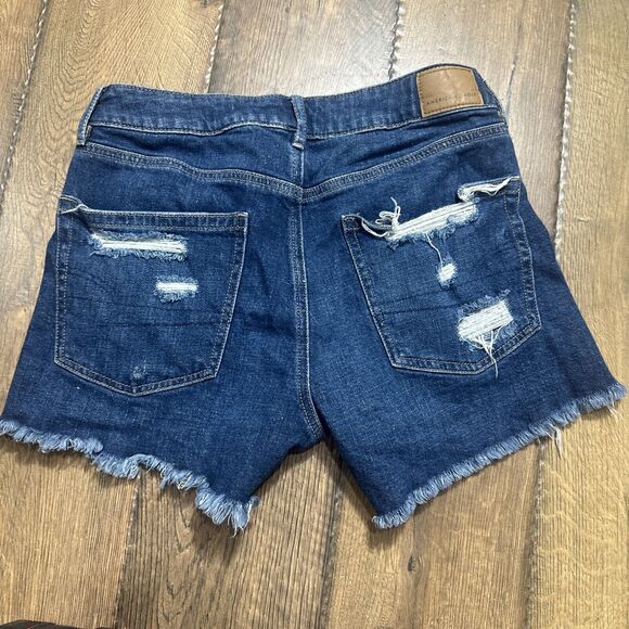 Lot of 2 American Eagle & Abercrombie Blue Denim Distressed Shorts (0/00) W27 - Picture 3 of 10